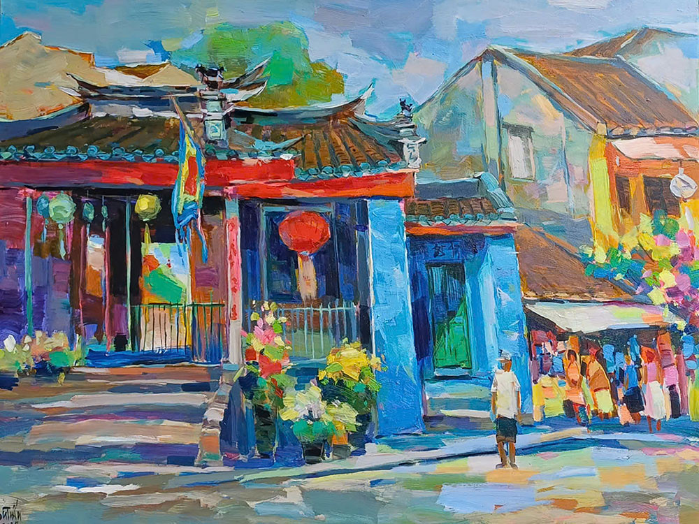 Đỗ Như Tuấn – &quot;Hoi An 2&quot;, Acrylic on Canvas, 80 x 100cm, 2024