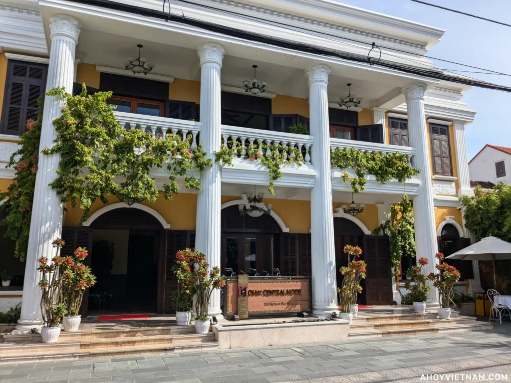 Outside the Hoian Central Hotel in Old Town