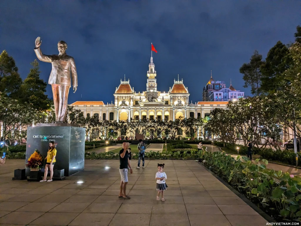 People’s Committee Building at night.